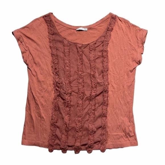 Zara Rouge Short Sleeve Textured Blouse S - Picture 1 of 7